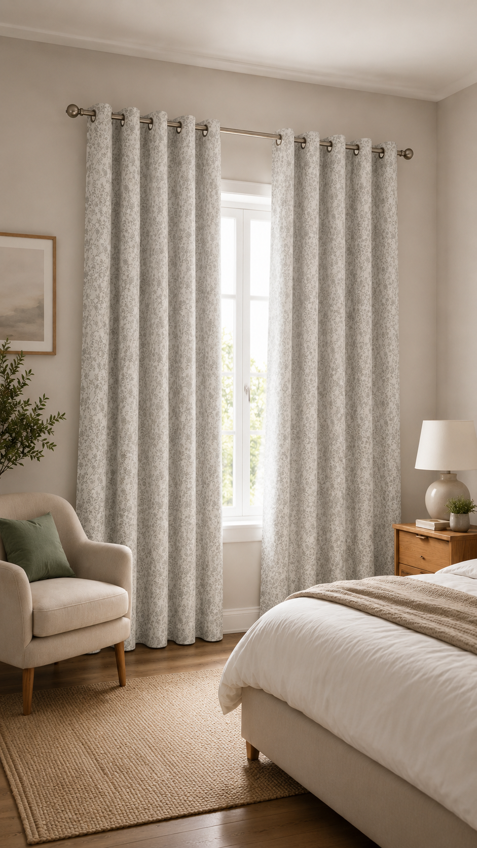 Cortina de tela florencia gris claro 140 x 260 cm