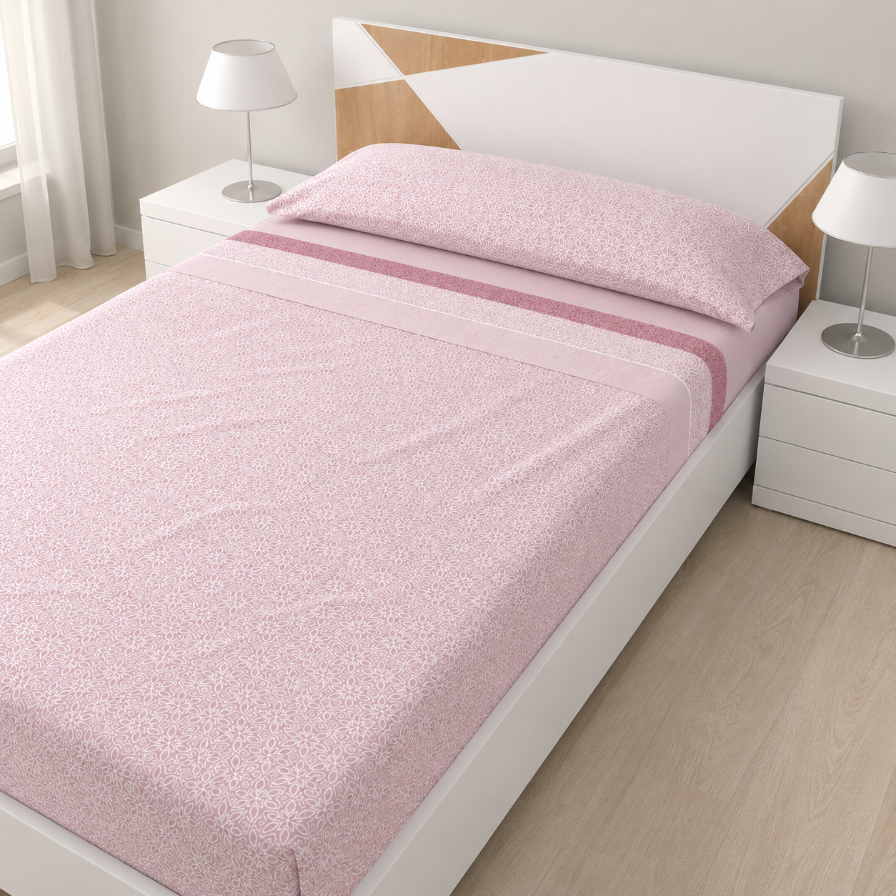 Juego de sábanas 3 piezas microfibra Amanecer rosa
