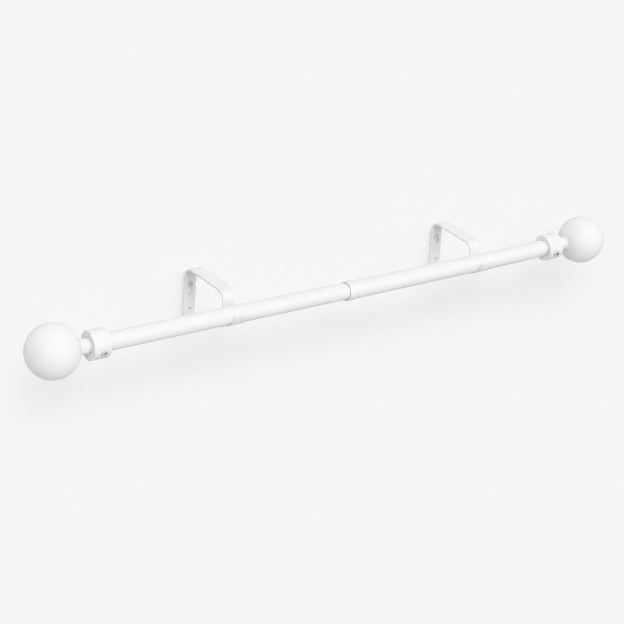 Barra de cortina color blanco extensible y ajustable