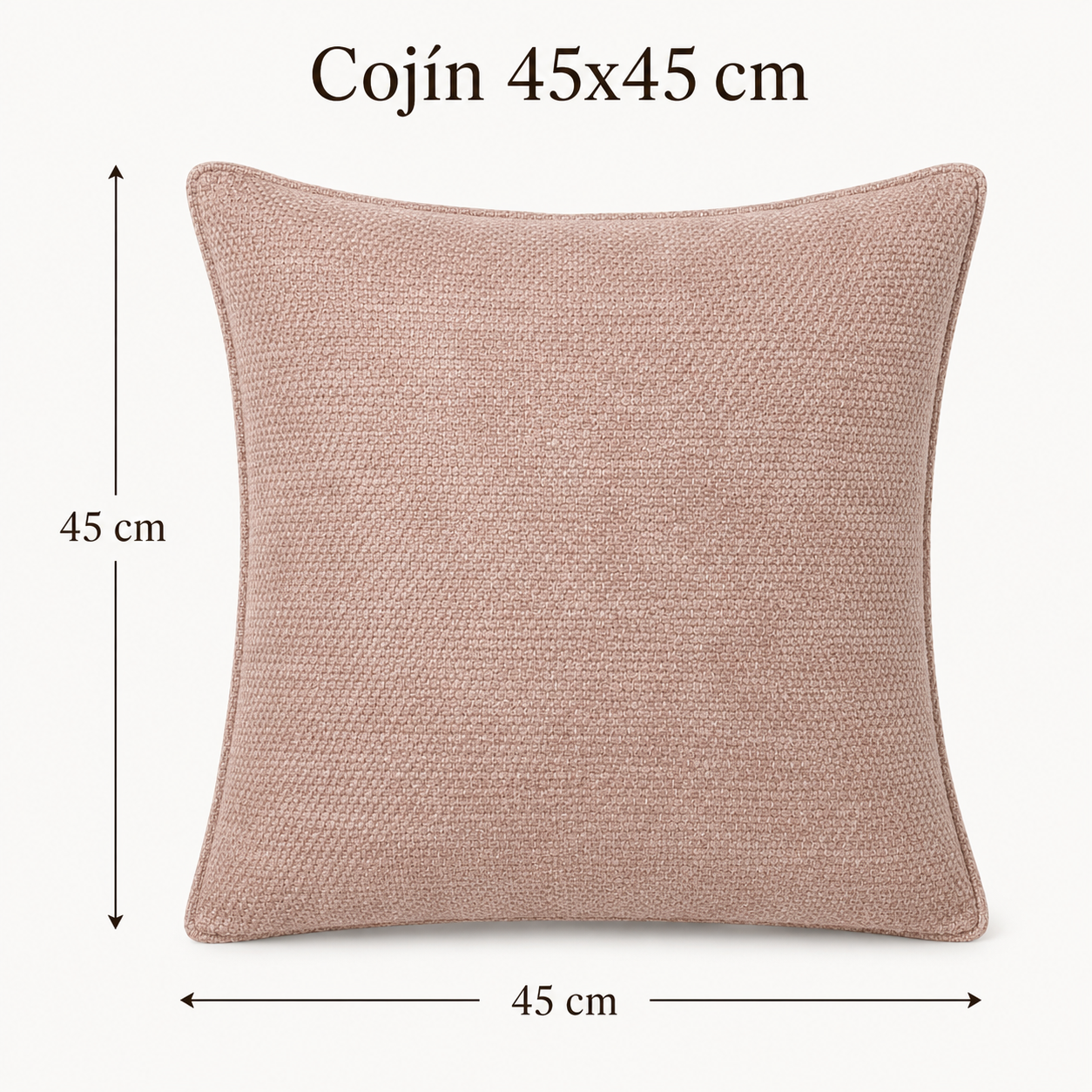 Funda De cajín Color Rosa 45x45 cm
