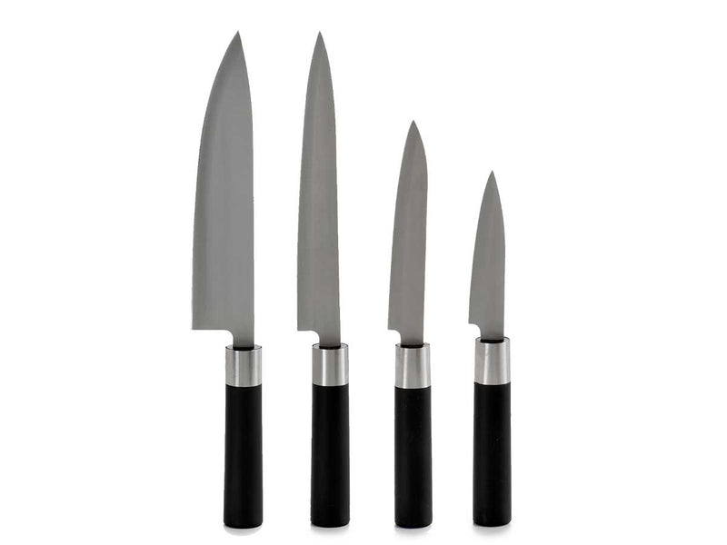 Set 4 cuchillos mango negro