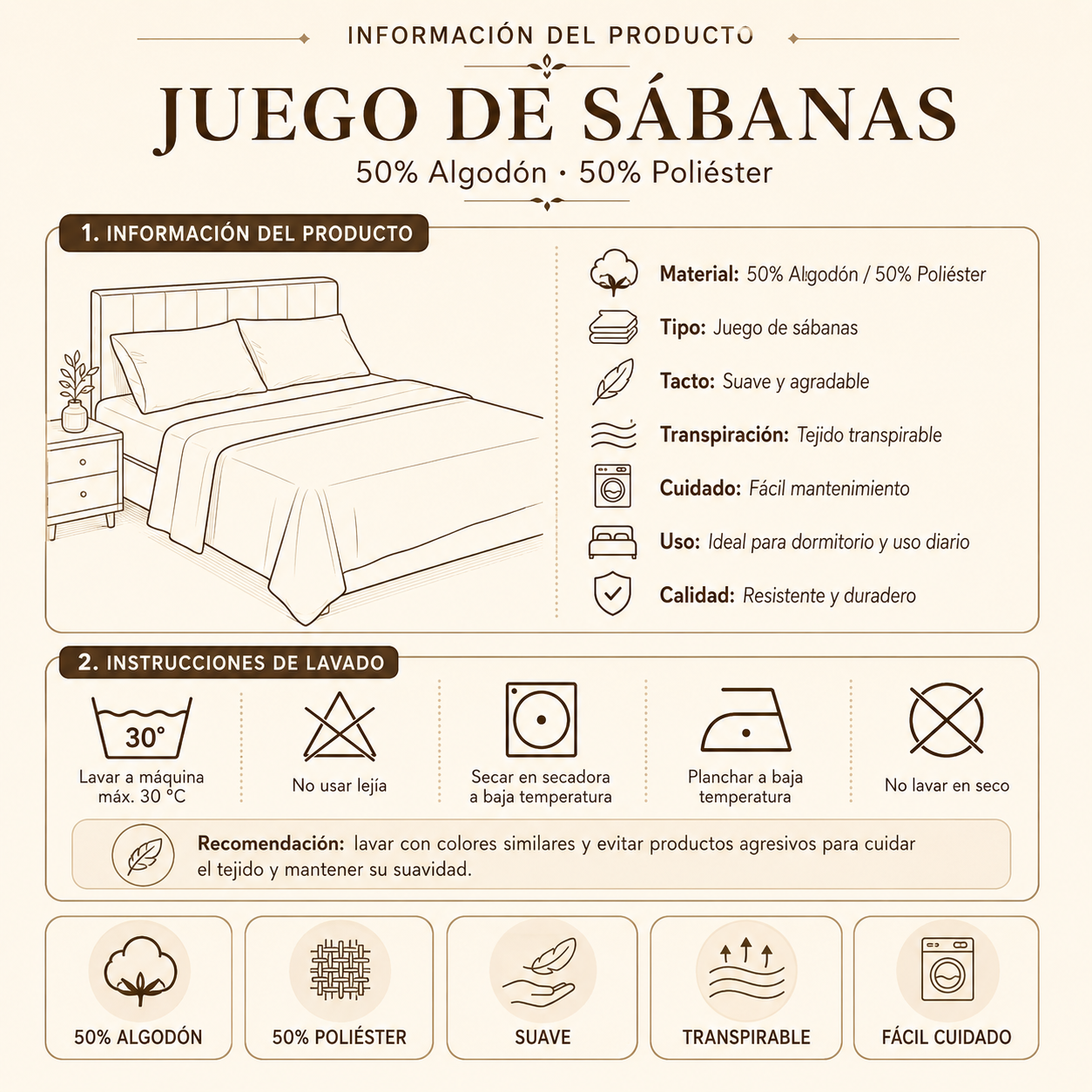 Juego De Sabanas Estampadas Gabriel 50% Algodón