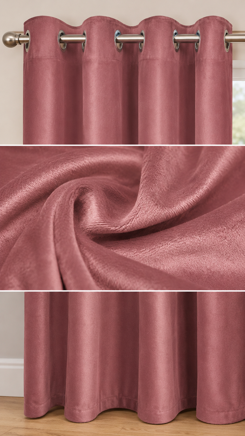 Cortina tela de terciopelo 140 x 250 cm Rosa