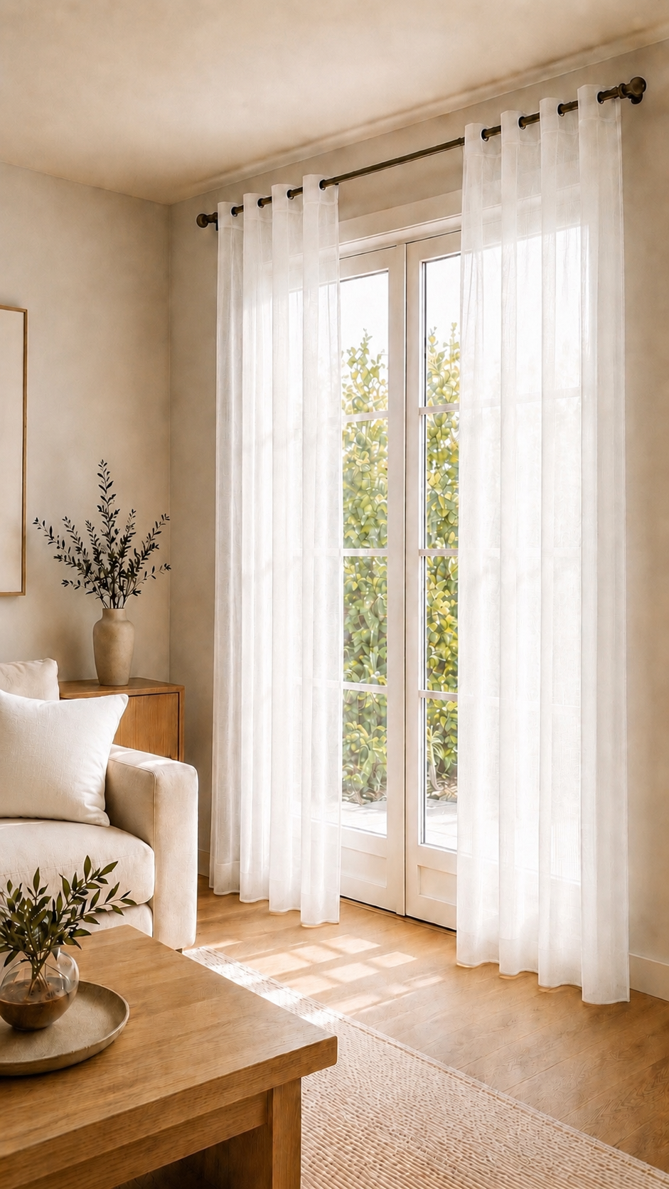 Cortina visillo blanca 140x260 cm