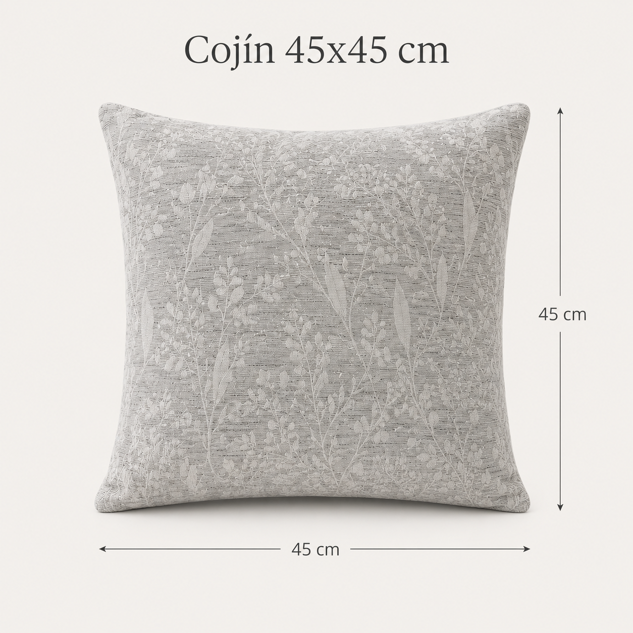 Funda De cajín Jacquard Color Gris 45x45 cm