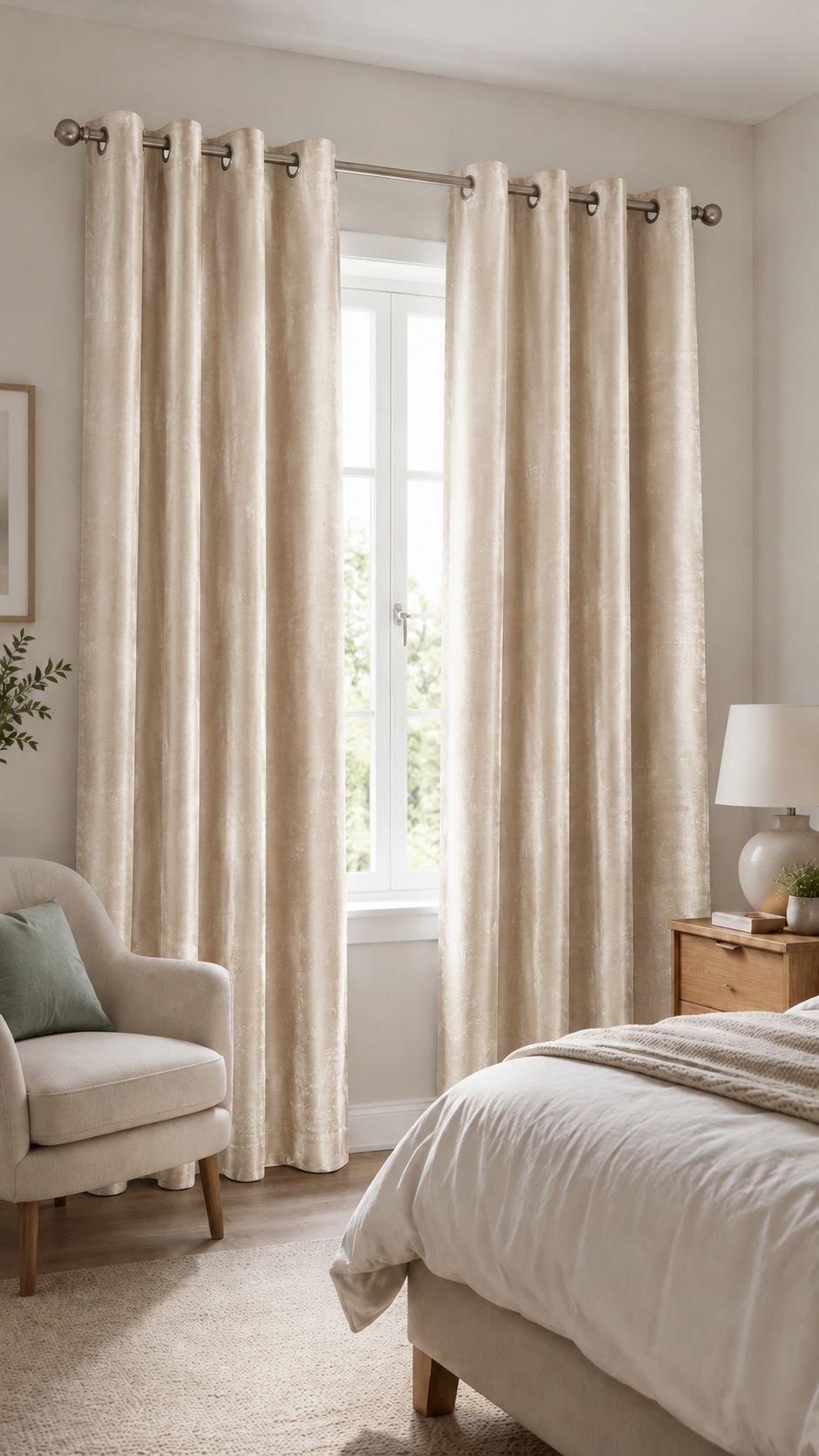 Cortina tela de terciopelo 140 x 260 cm Beige