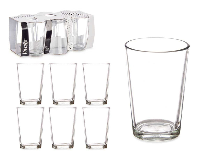 Set 6 vasos cristal lisos 200ml