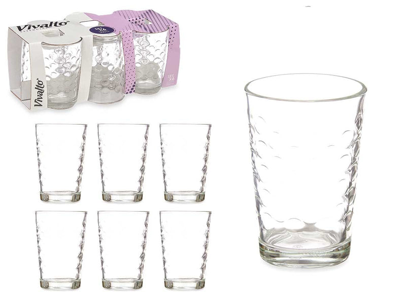 Set 6 vasos cristal circulos 200ml