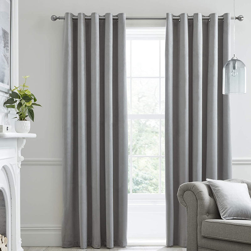 Cortina Tela Terciopelo Color Gris 140 x 250 cm
