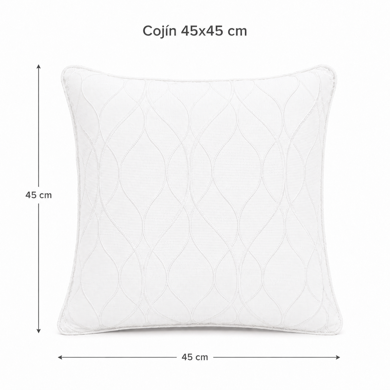 Funda De cajín Jacquard Color Blanco 45x45 cm