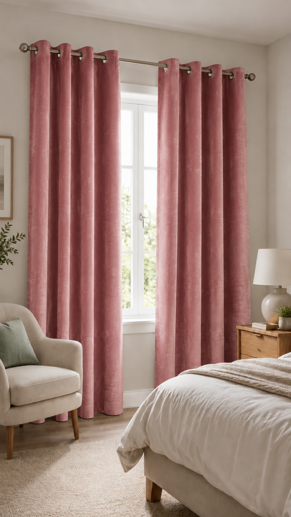 Cortina tela de terciopelo 140 x 250 cm Rosa