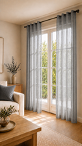 Cortina visillo gris 140x260 cm
