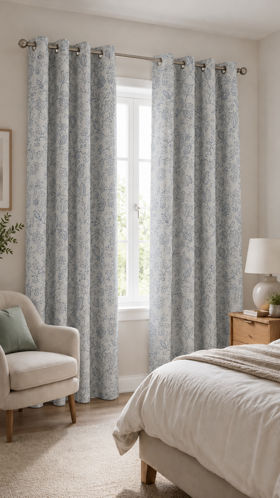Cortina de tela florencia gris azul 140 x 260 cm