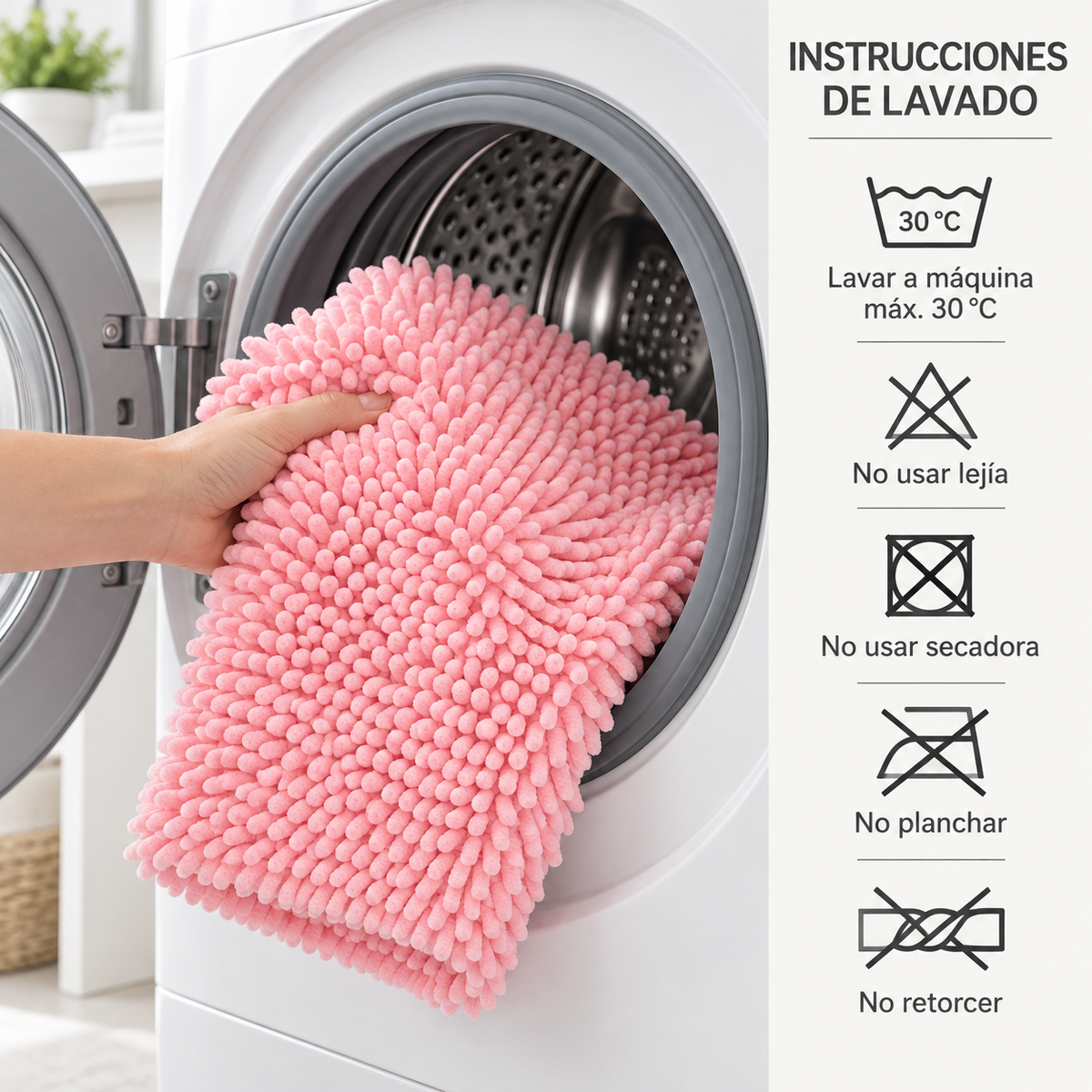 Alfombra de Baño de Chenilla 40 × 60 cm con  Antideslizante