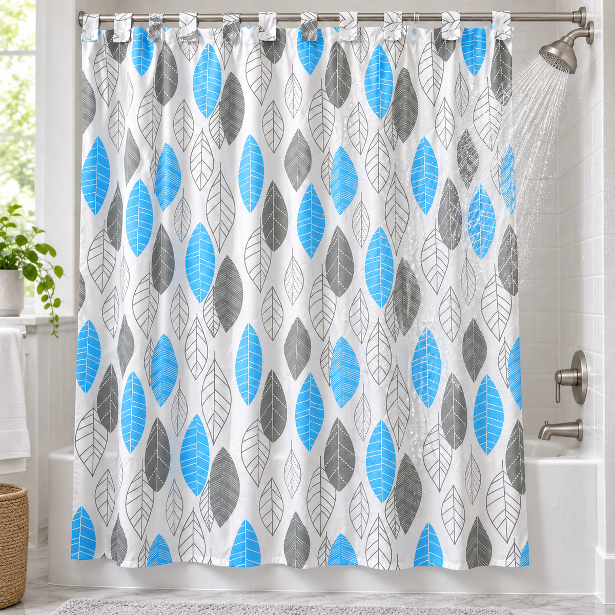 Cortina baño estampada 180x200 cm