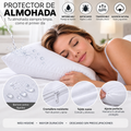 Protector de Almohada Impermeable con Cremallera, Exterior 100% Algodón, Transpirable y Antiácaros