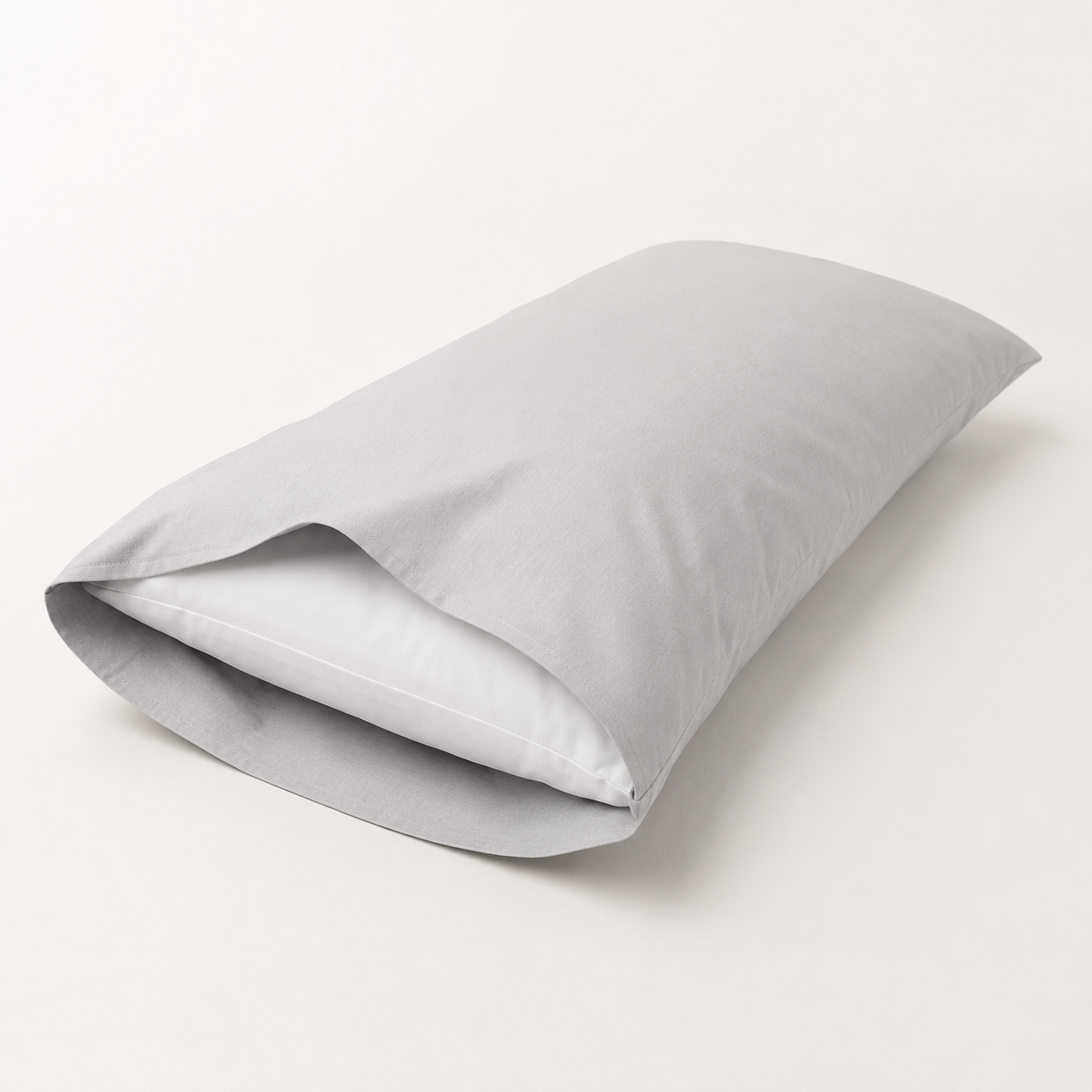 Funda de almohada gris claro 50% algodón