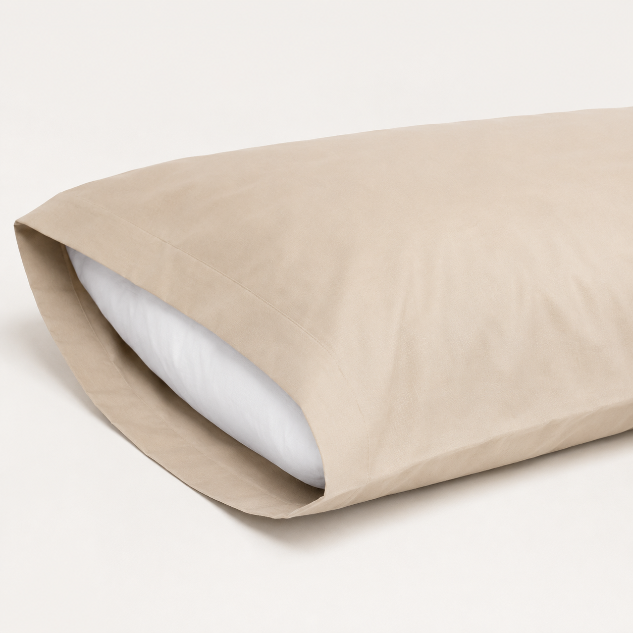 Funda de almohada beige 50% algodón