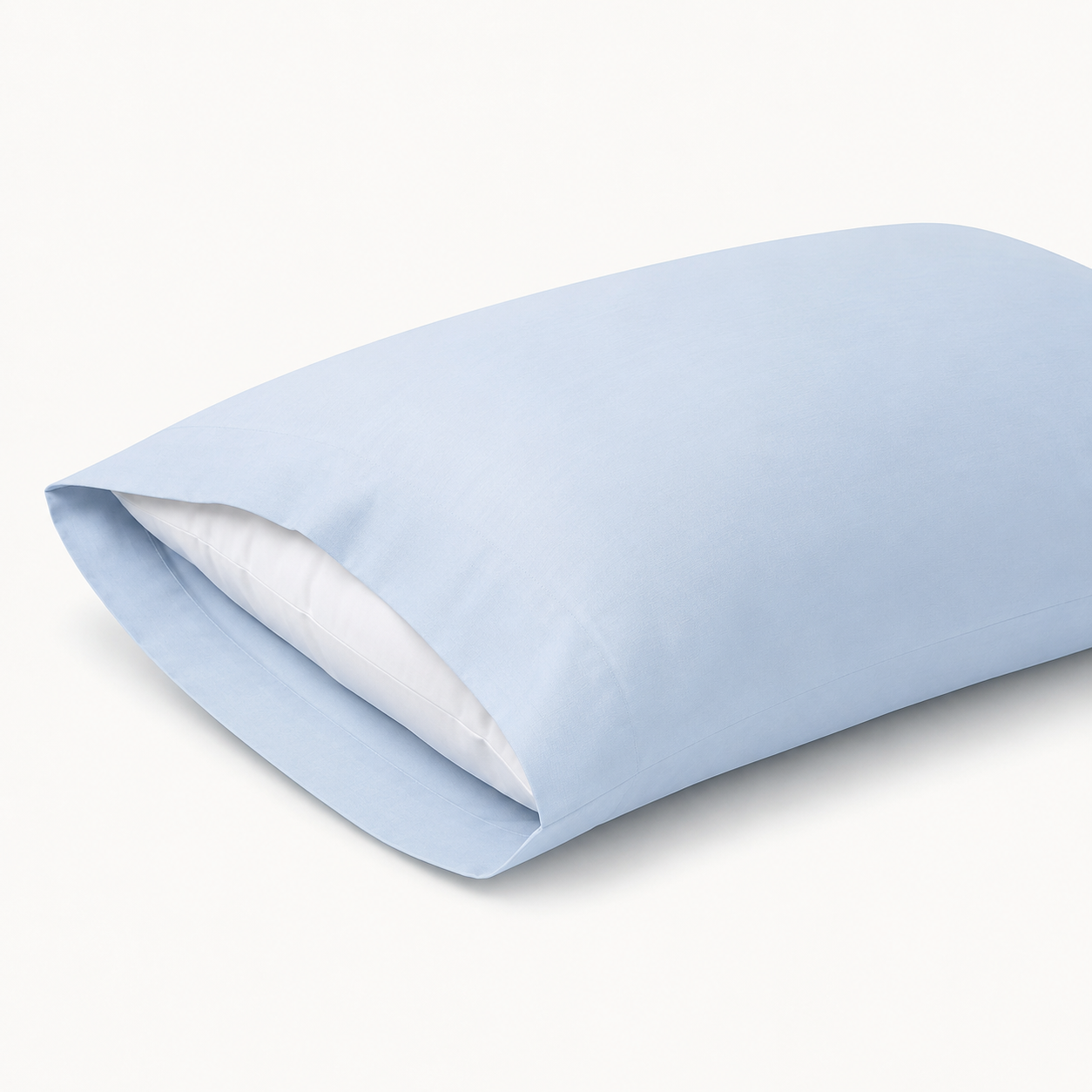 Funda de almohada azul claro 50% algodón