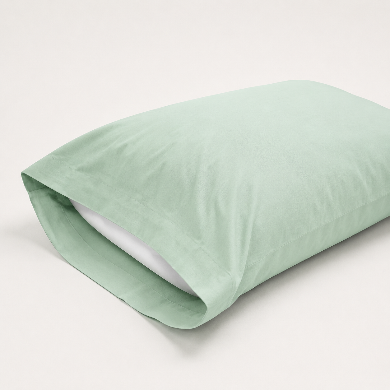 Funda de almohada verde 50% algodón