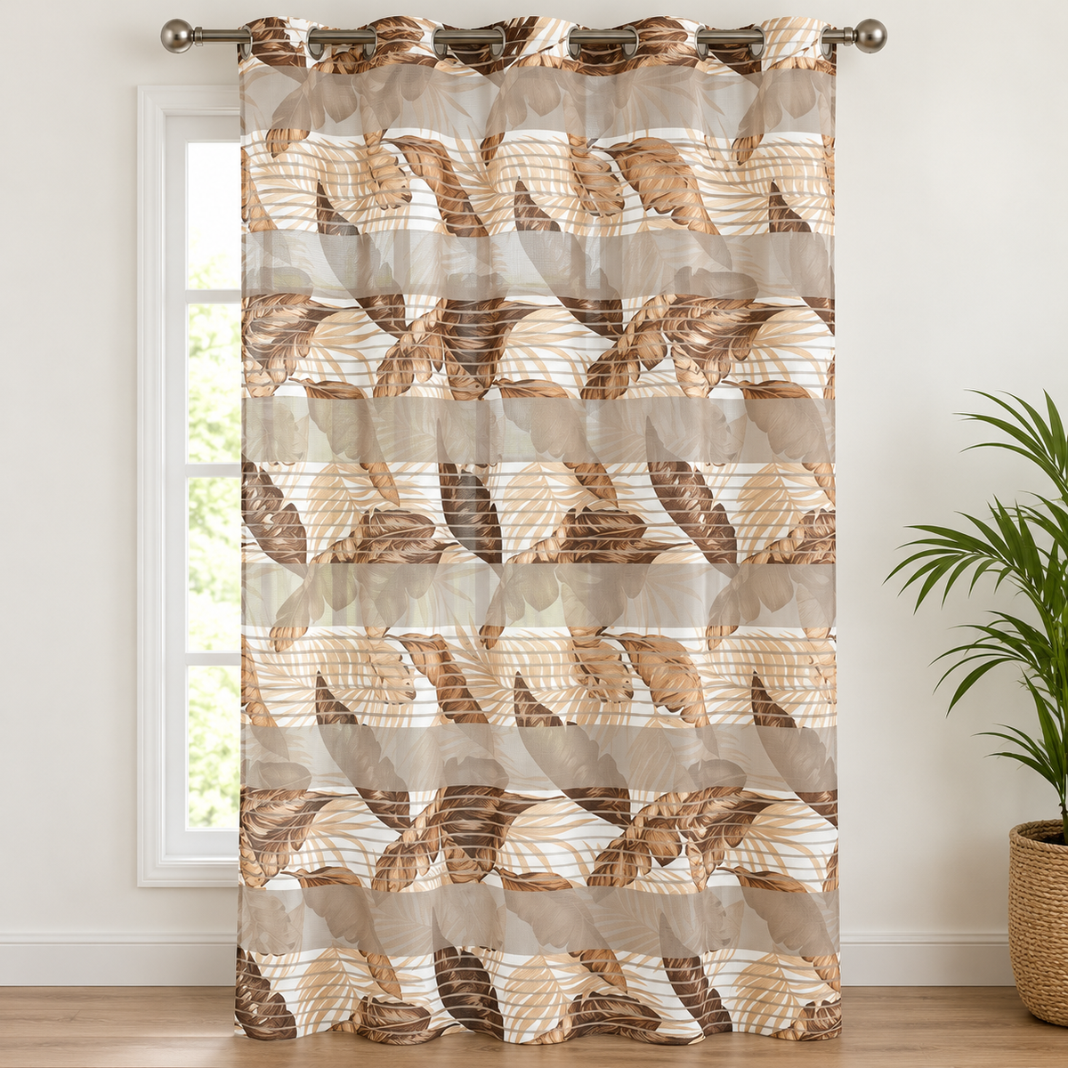 Cortina visillo tropical beige 140x260 cm