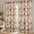 Cortina visillo tropical beige 140x260 cm