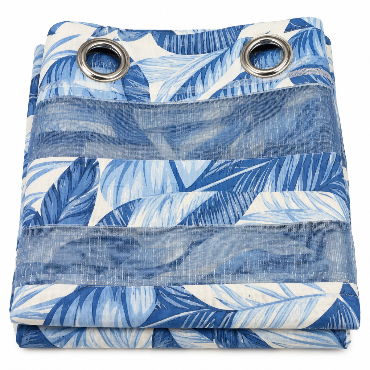Cortina visillo tropical azul 140x260 cm