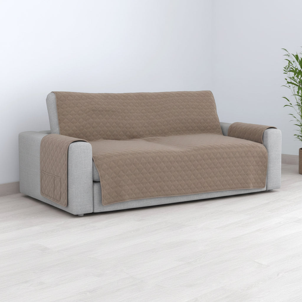 Cubre Sofá Beige/Crema Reversible