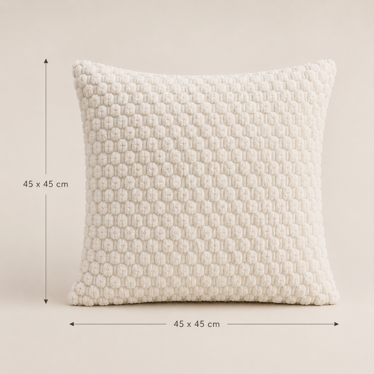 Funda De cajín con Relieve Color Blanco 45x45 cm