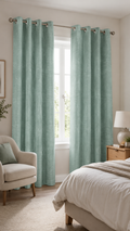 Cortina de tela 140 x 260 cm verde agua