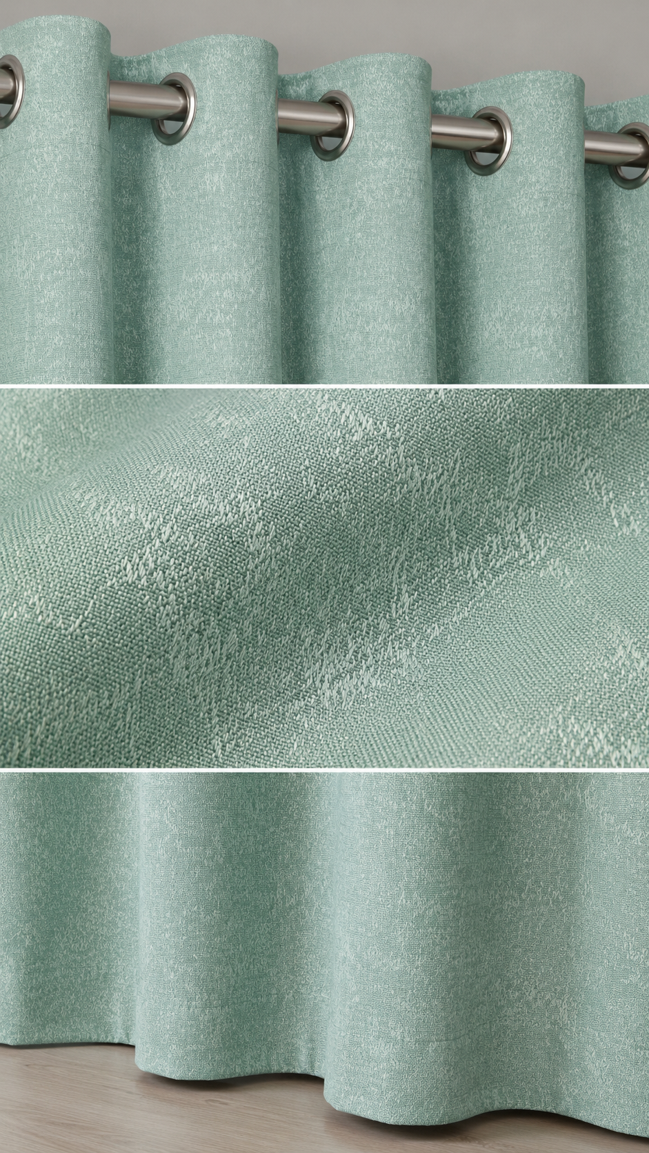 Cortina de tela 140 x 260 cm verde agua