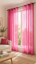 Cortina visillo rosa 140x260 cm