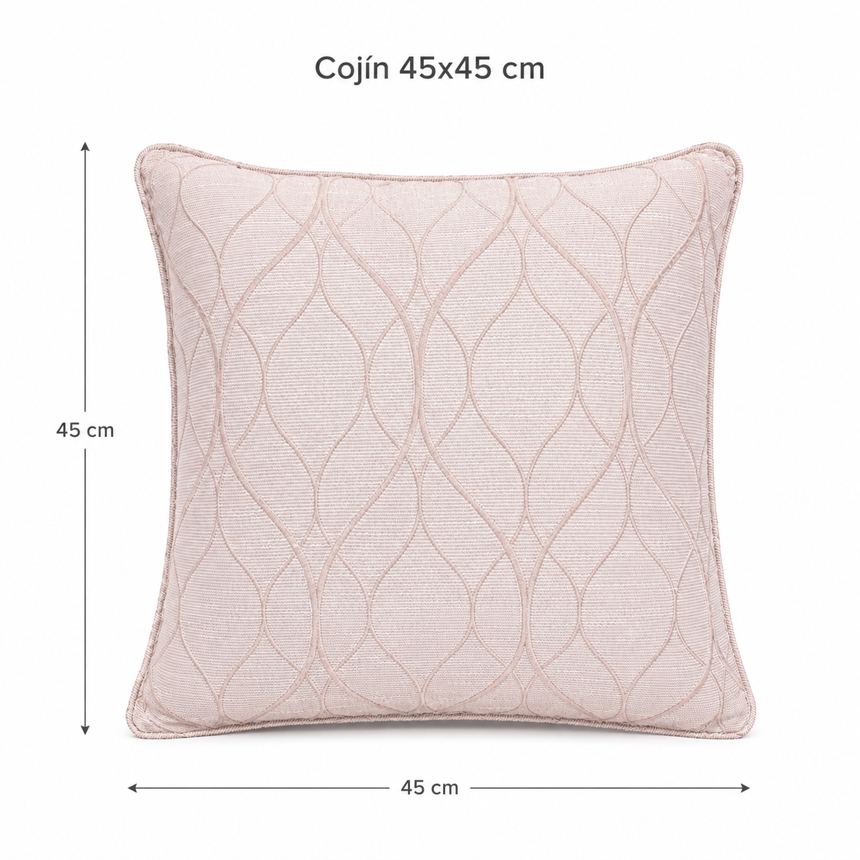 Funda De cajín Jacquard Color Rosa 45x45 cm