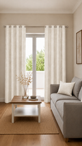 Cortina de tela 140 x 260 cm hojas crema