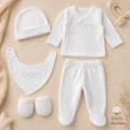 Set 5 Piezas Ropa Bebe Color Azul Recién Nacido 100% Algodón