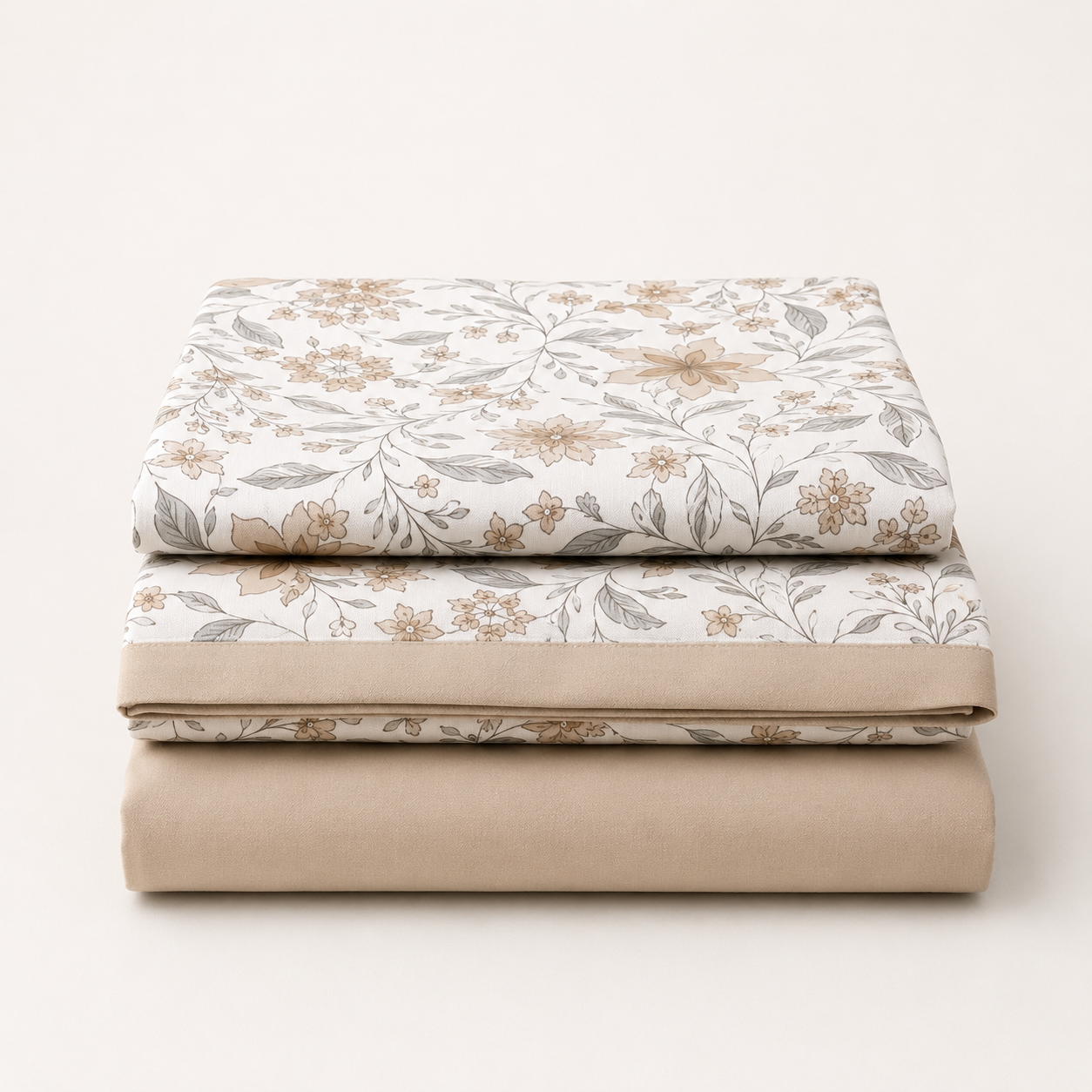 Juego de sábanas 3 piezas microfibra Flor Beige