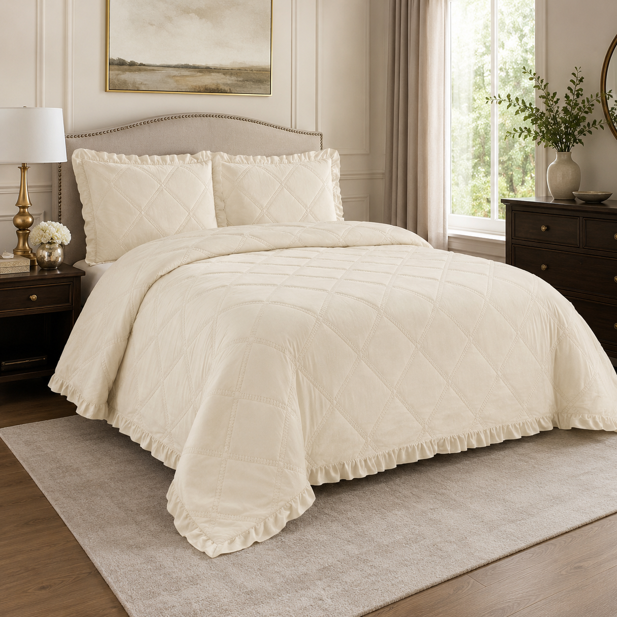 Colcha nina color crema