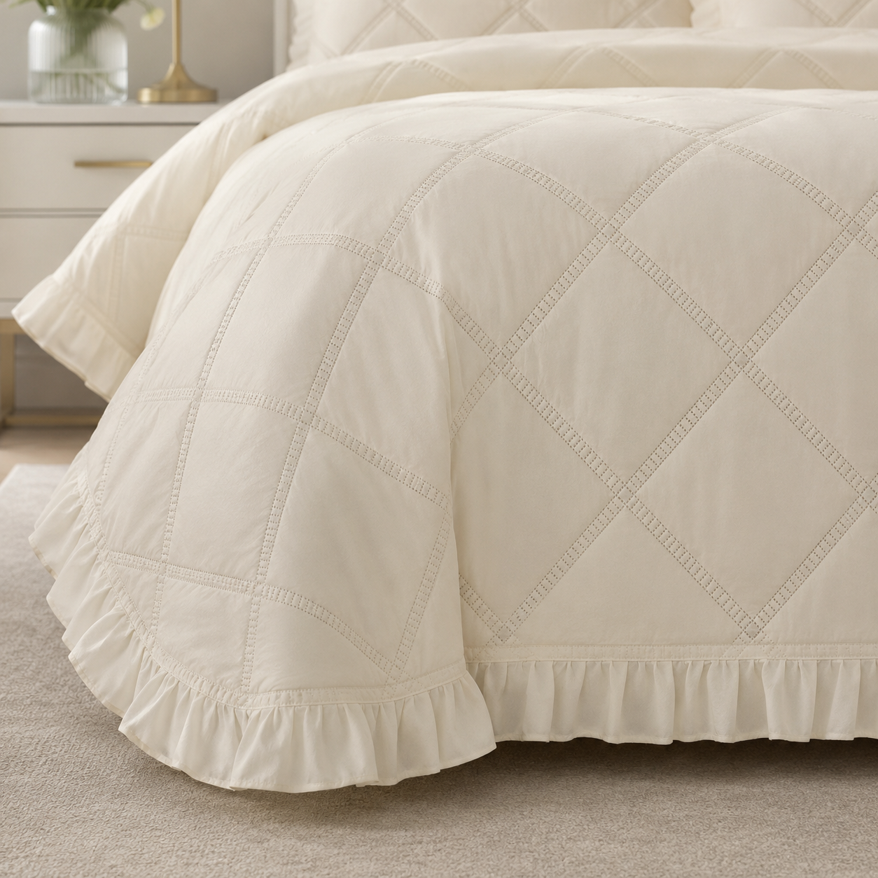 Colcha nina color crema