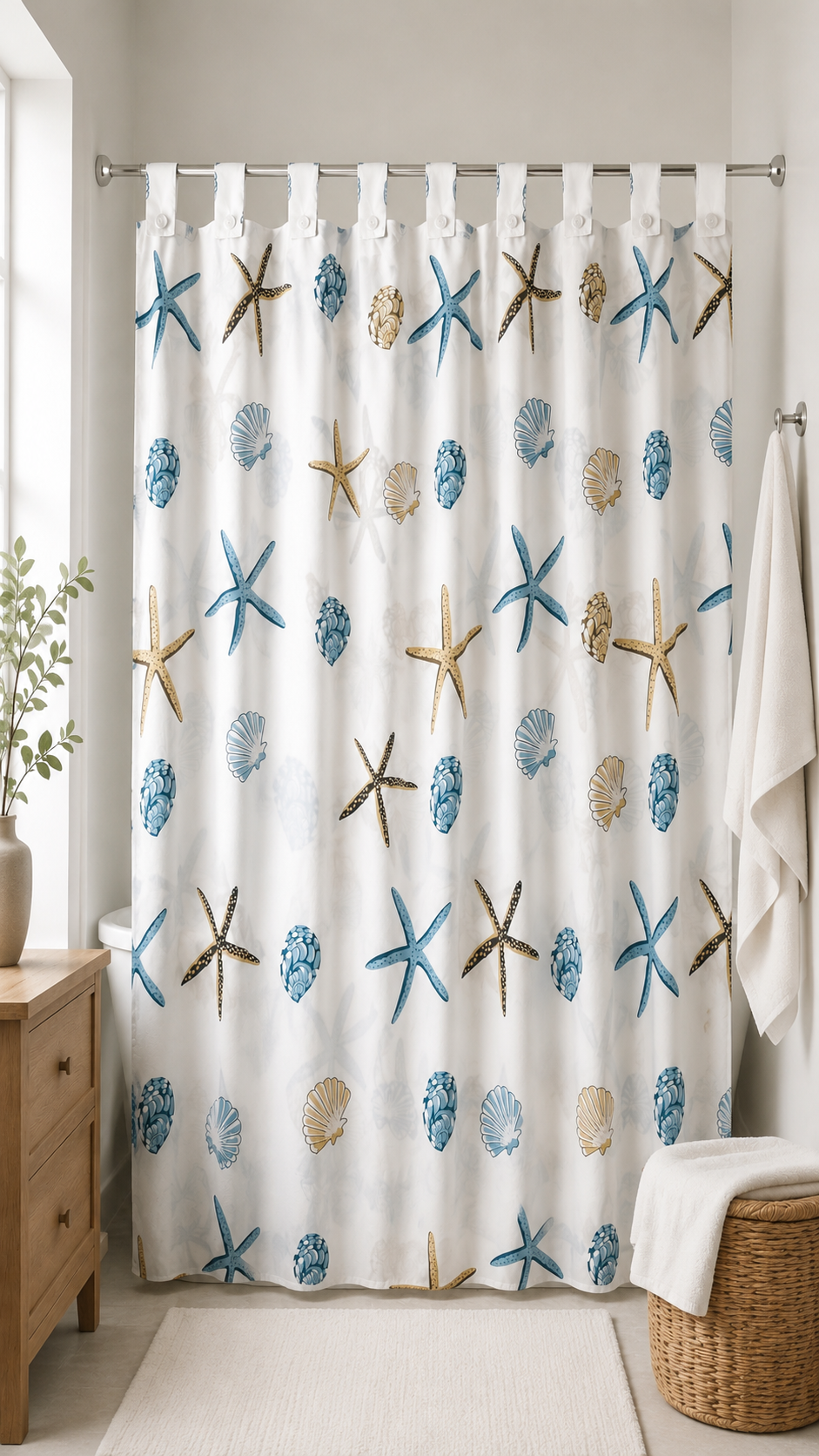 Cortina baño estampada 180x200 cm