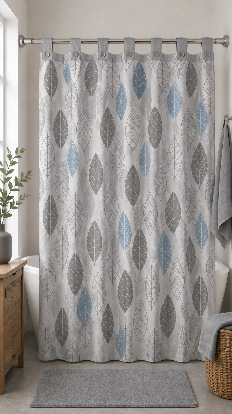Cortina baño estampada 180x200 cm
