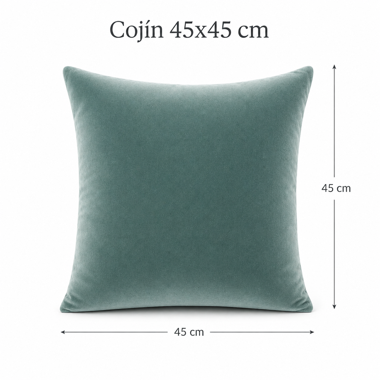 Funda De cajín terciopelo liso Color verde agua 45x45 cm