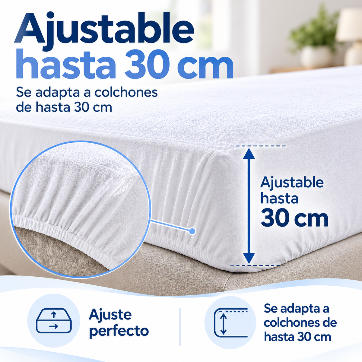 Protector de colchón rizo impermeable