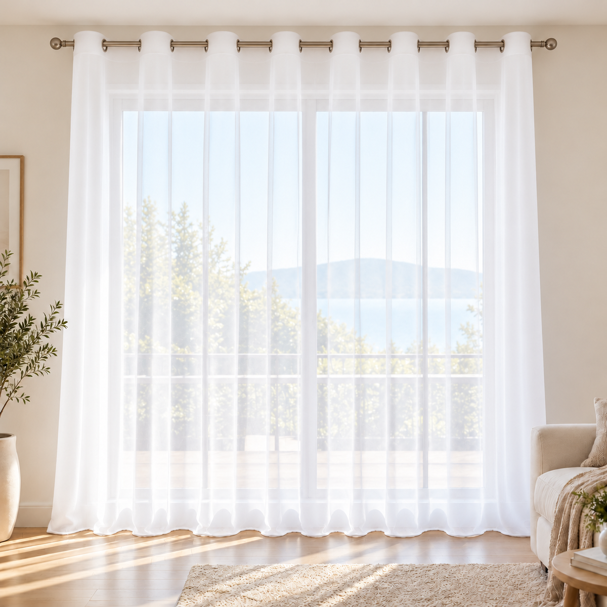 Cortina visillo blanca 300x260 cm