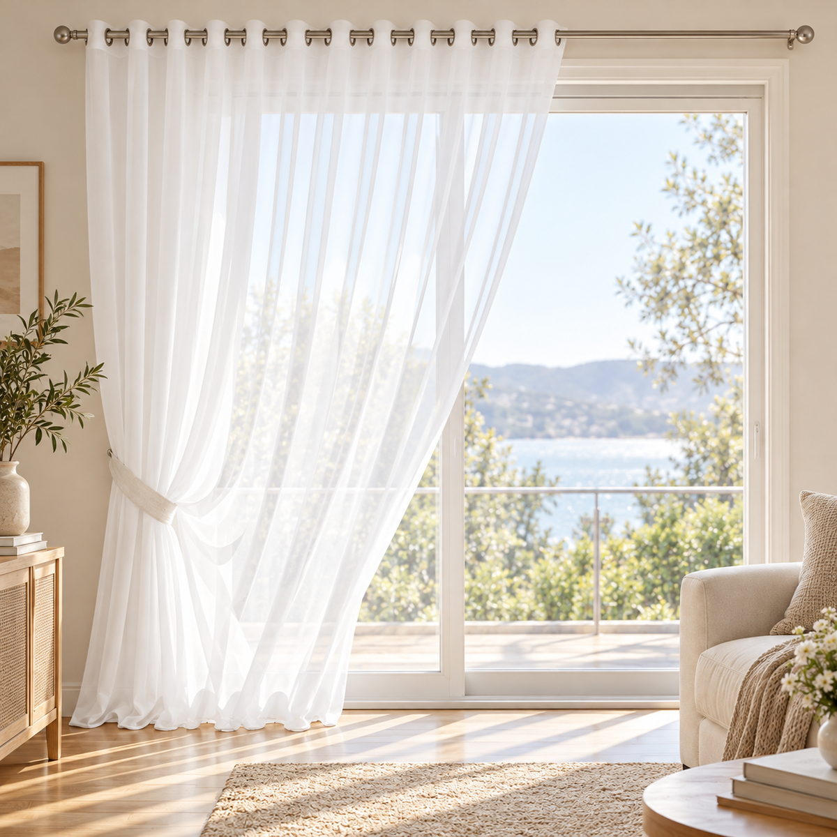 Cortina visillo blanca 300x260 cm