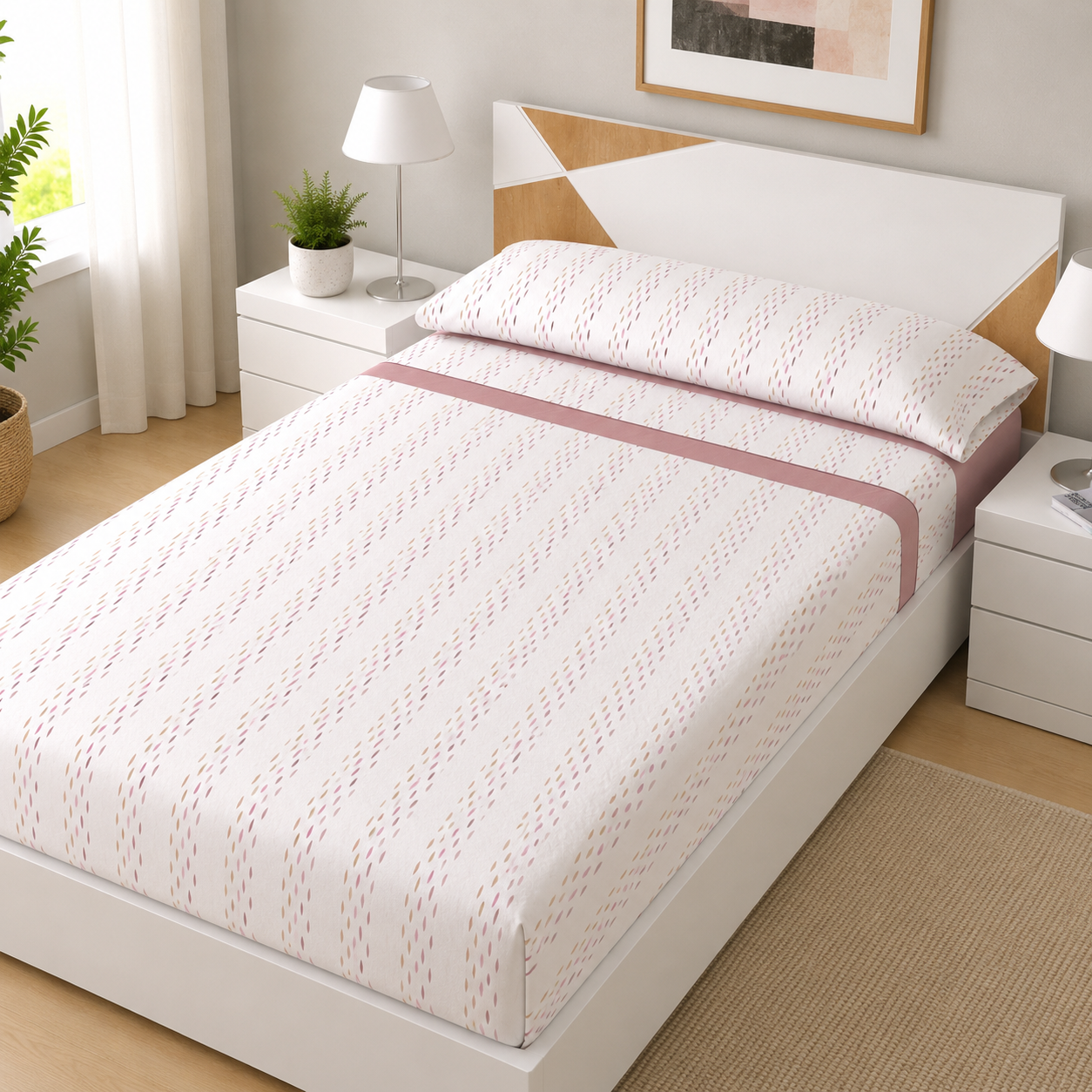 Juego de sábanas 3 piezas microfibra Eclipse Rosa