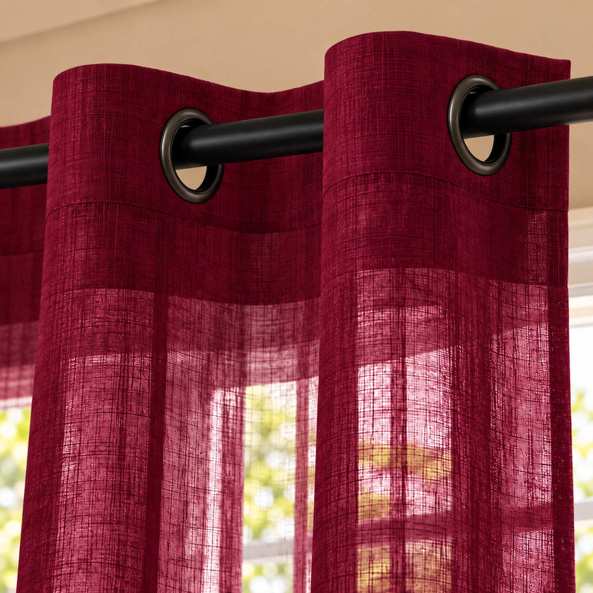 Cortina visillo granate 140x260 cm
