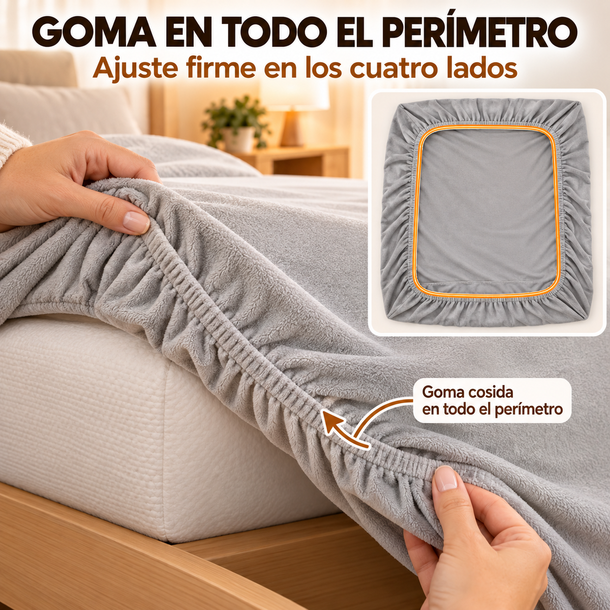 Sábana bajera ajustable de coralina cálida y suave para invierno, para colchones de hasta 30 cm de altura, camas de 90, 105, 135, 150 y 180 cm