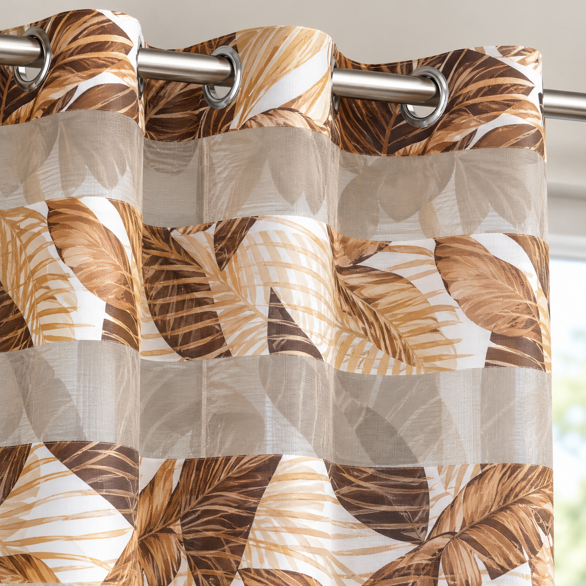 Cortina visillo tropical beige 140x260 cm