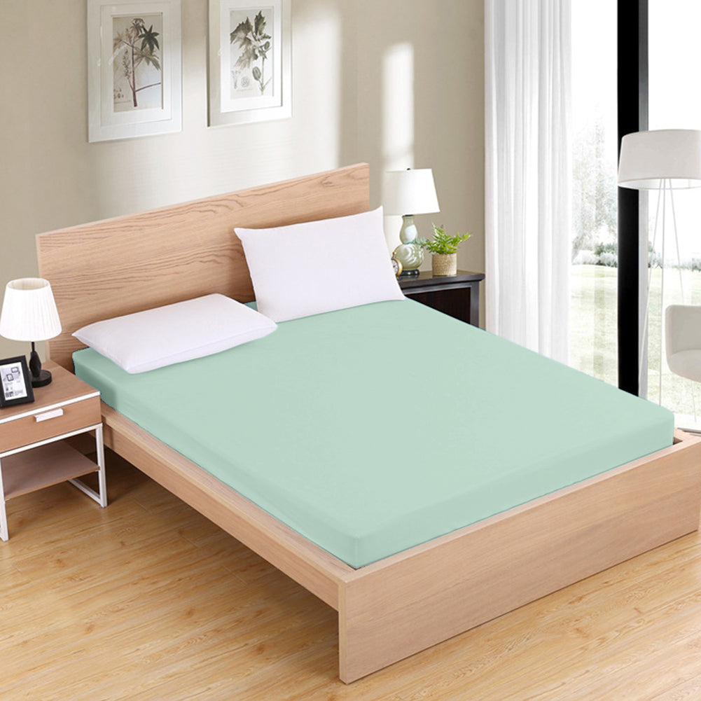 Sábana bajera verde ajustable 50% algodón