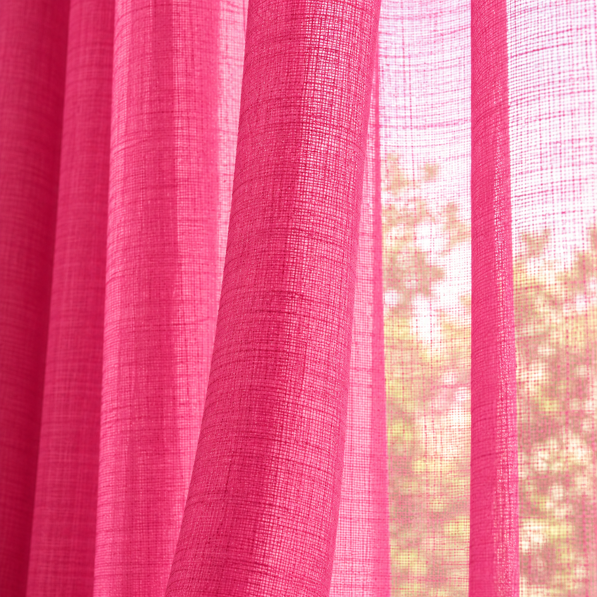 Cortina visillo rosa 140x260 cm